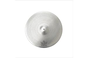 ULUOBO 13 inches Hi Hat Cymbals, Low Volume Quiet Silent High Hat Cymbal for Practice (1 Piece,Silver)
