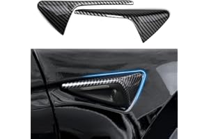 XTnueotr for 2024 Tesla Model Y/3 HW4.0 Turn Signal Side Camera Protection Cover Decoration Accessories, for Tesla Model 3/Y Withe HW4.0 (Glossy Carbon Fiber Pattern)