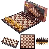 Chess Sets Magnetic Board Games - 11.8 Inches Travel Chess Set for Teenager & Adults, Wooden-Style Folding Portable Chess Gifts Classic 2-Player Strategy Family Game for Beginner and Professional