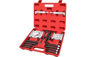 WETT Bearing Puller and Splitter Set, 14-Piece Heavy Duty Pinion Wheel Removal Hub Axle Bearing Puller Tool Set, 5 Ton Capacity Bearing Separator with 2" & 3" Bearing Separator Jaws