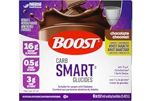 BOOST CarbSmart Chocolate, High Protein, Low Sugar, 24 Vitamins & Minerals, Nutritional Supplement, 16g Protein, 0.5g Sugar, 