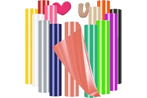 YIKDA 3D Puff Vinyl Heat Transfer for T-Shirts, 3D Puff HTV Iron on Vinyl, 3D Puff Vinyl Heat Transfer HTV for Heat Press Clothing Rainbow