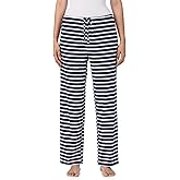 Nautica Womens Pajama Pants - Lightweight Wide Leg Lounge Pants - Cotton Knit Jersey - Sleepwear Loungewear PJs for Women