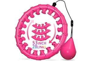 Argvsde Weighted Hula Infinity Fitness Hoop for Adult Weight Loss, 2 in 1 Smart Fitness Workout Hula Circle Hoops with 28 Links(53 Inch), Exercise Fit Hoop Suitable for Women and Beginners