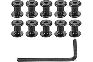 uxcell 20 Sets Screw Post, Male M5x5mm Stainless Steel Screw Rivets, Female 6x6 Hex Drive Binding Screws Belt Buckle Binding 