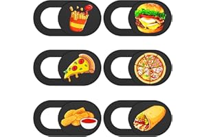 Yilador Webcam Cover, 0.03in Ultra Thin Slide Web Camera Covers for Laptop Computer Smartphone Mac iMac MacBook, Sliding Blocker Cover Protect Your Privacy Security (Food 6PCS)