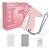 Stitch Gun for Clothes - Handheld Tagging Gun for Clothing Stitchy Quick Clothing Fixer - Includes 6 Needle, 1000 Black Fasteners & 1000 White Fasteners (Pink)