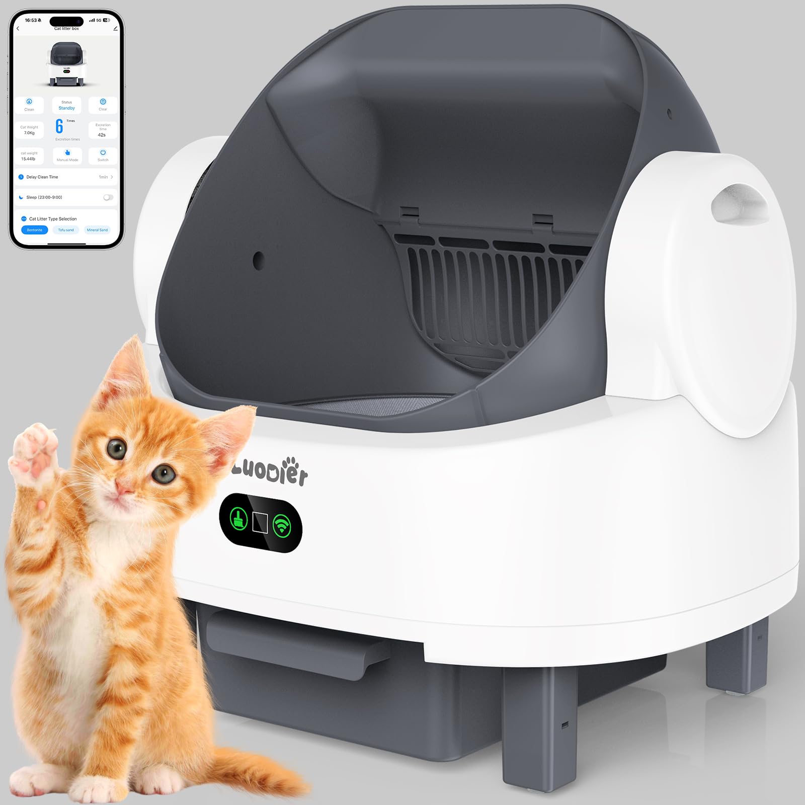 Trusted Seller: Self Cleaning Litter Box with Safety Sensors, White