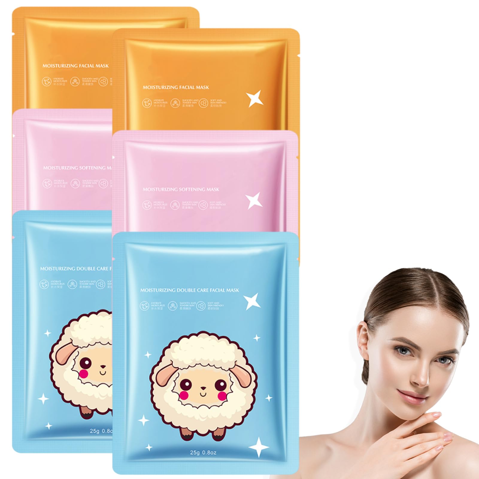 Kids Face Masks 6 PCS Face Masks for Kids for Girls Women Kids Face Masks for Girls Moisturizing Whitening Hydrating Fun Animal Printed Sheet Face Masks Fruit Designs Kids Face Mask for All Skin Types