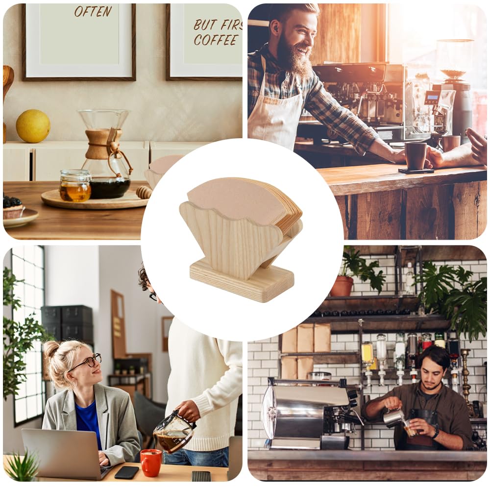 Bldrwer Kaffeefilterhalter, Filtertütenhalter, Kaffefilterhalterung, 1 Stück, Holz-Kaffee-Papier-Kaffeefilter, Universell in Der Küche zu Hause, Filterpapier für Lagerung 6