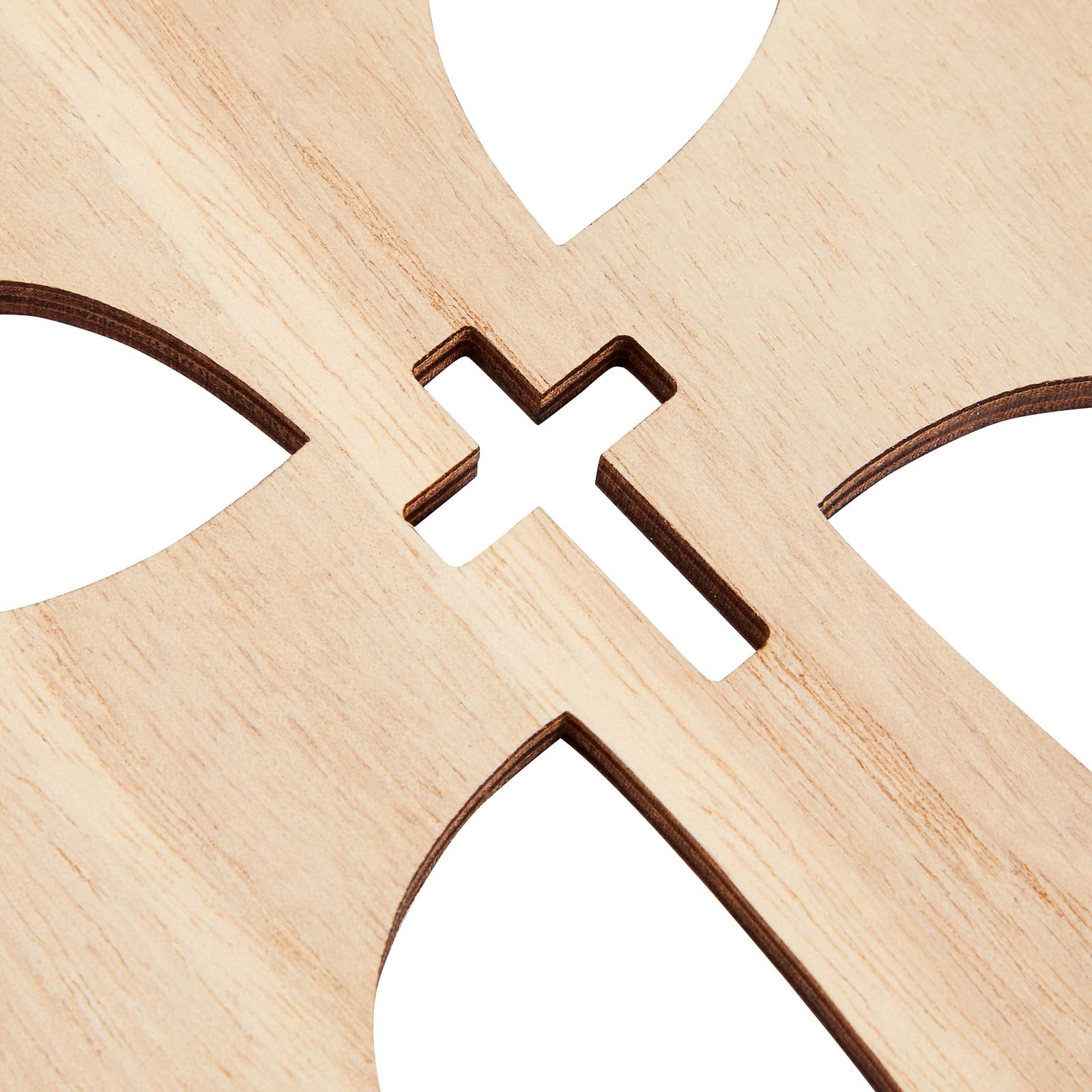 Bright Creations Wooden Crosses for Crafts - 12-Pack, 3 Sizes & Light Brown Unfinished Wood - DIY Blank Crosses with Stands - for Baptism Favors & Table Centerpieces