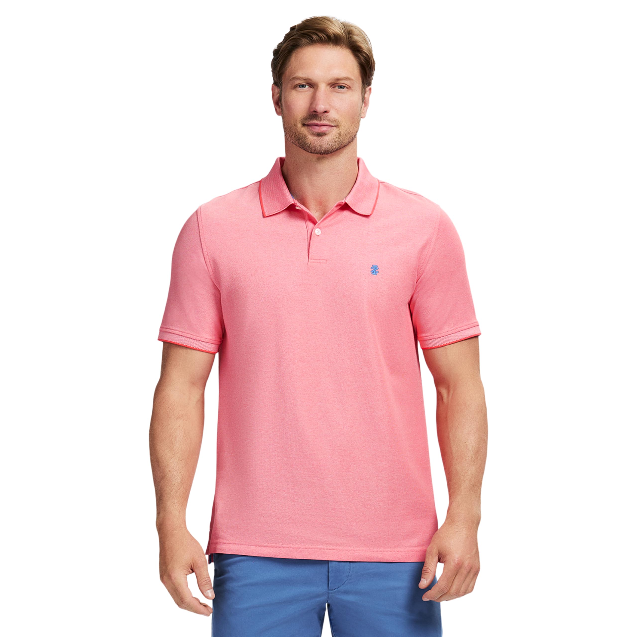 IZOD Men’s Advantage Performance Short Sleeve Polo Shirt, Dubarry