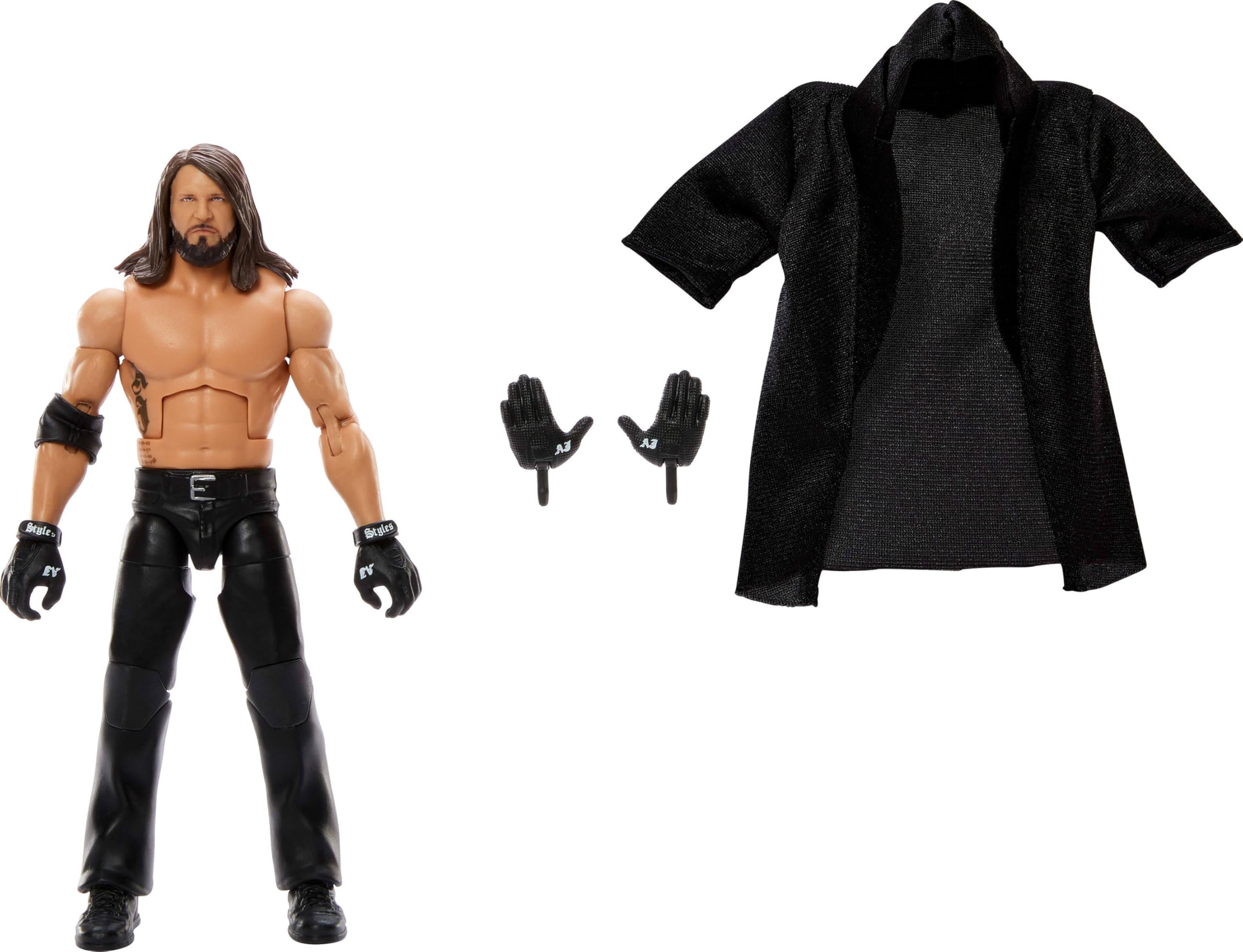 Photo 1 of Mattel WWE Elite Action Figure & Accessories, Series #116 6-inch Collectible AJ Styles with 25 Articulation Points & Swappable Hands