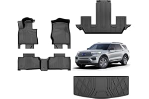 Floor Mats &Cargo Mat Compatible with 2020-2025 2026 Ford Explorer 6-Seat Custom Waterproof Floor Liner Trunk Liner Set Acces