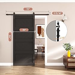 JUBEST 36"x84" Sliding Barn Door with Door Hardware