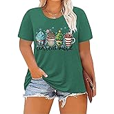 ForHailey Women's Plus Size St Patricks Day T-Shirt Women Lucky Clover Graphic Irish Tee Casual Short Sleeve Graphic Tees