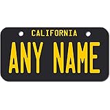 TEAMLOGO Personalized California License Plate - Sizes for Kid's Bikes, Cars, Trucks, Cart, Key Rings Version 4 (3" X 6" Alum