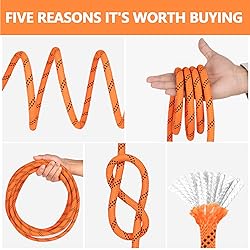 X XBEN Braided Polyester Arborist Rope 3/8 inch X