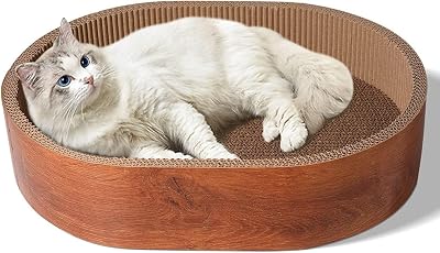 ComSaf Cat Scratcher Cardboard Oval Bed Durable Scratch Lounge 44x34x10 cm