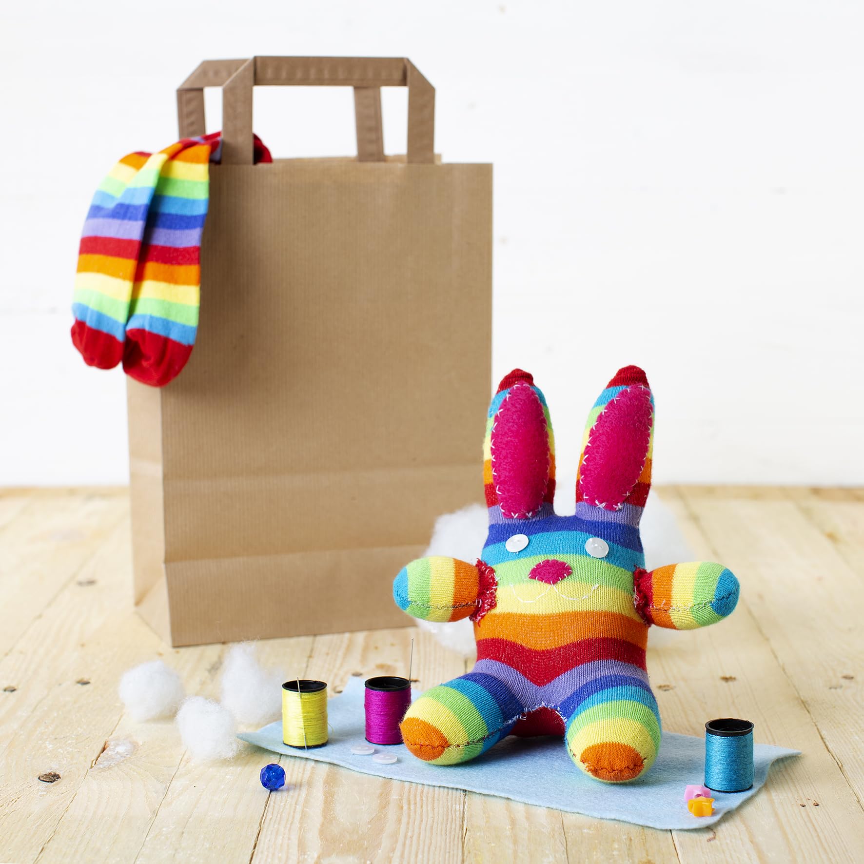 Sock Bunny Craft Kit - Complete Craft Kit to Create Your Own Rabbit