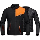 RIDEIRON Winter Motorcycle Jacket Mens with Armor Removable Liner Motorbike Riding Jackets Windproof Protective Gear L
