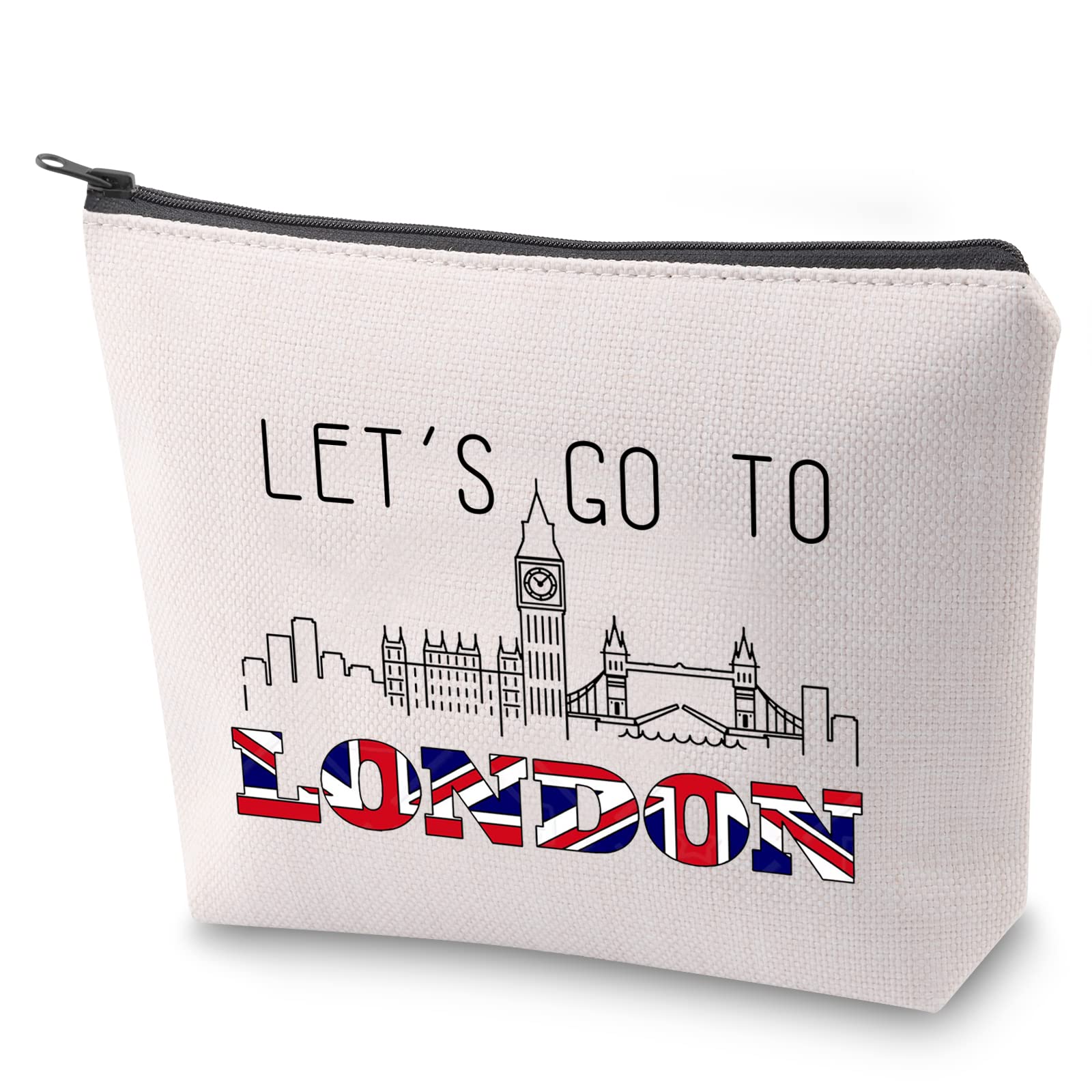 London Travel Cosmetic Bag - Journey Together, Let's Go Souvenir Case for Travel Addicts