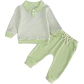 Toddler Baby Boy Outfits Long Sleeve Lapel Waffle Sweatshirt Top Pants Sets Fall Winter Newborn Baby Clothes 0-3T