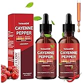 Velestoff Cayenne Pepper Drops, Vascuflow Cayenne Pepper Liquid Drops - with Hawthorn Beet Root | Turmeric Vitamin K2 D3, Gentle Formula, Vegan-Friendly, Easily Absorbed (30 Servings)