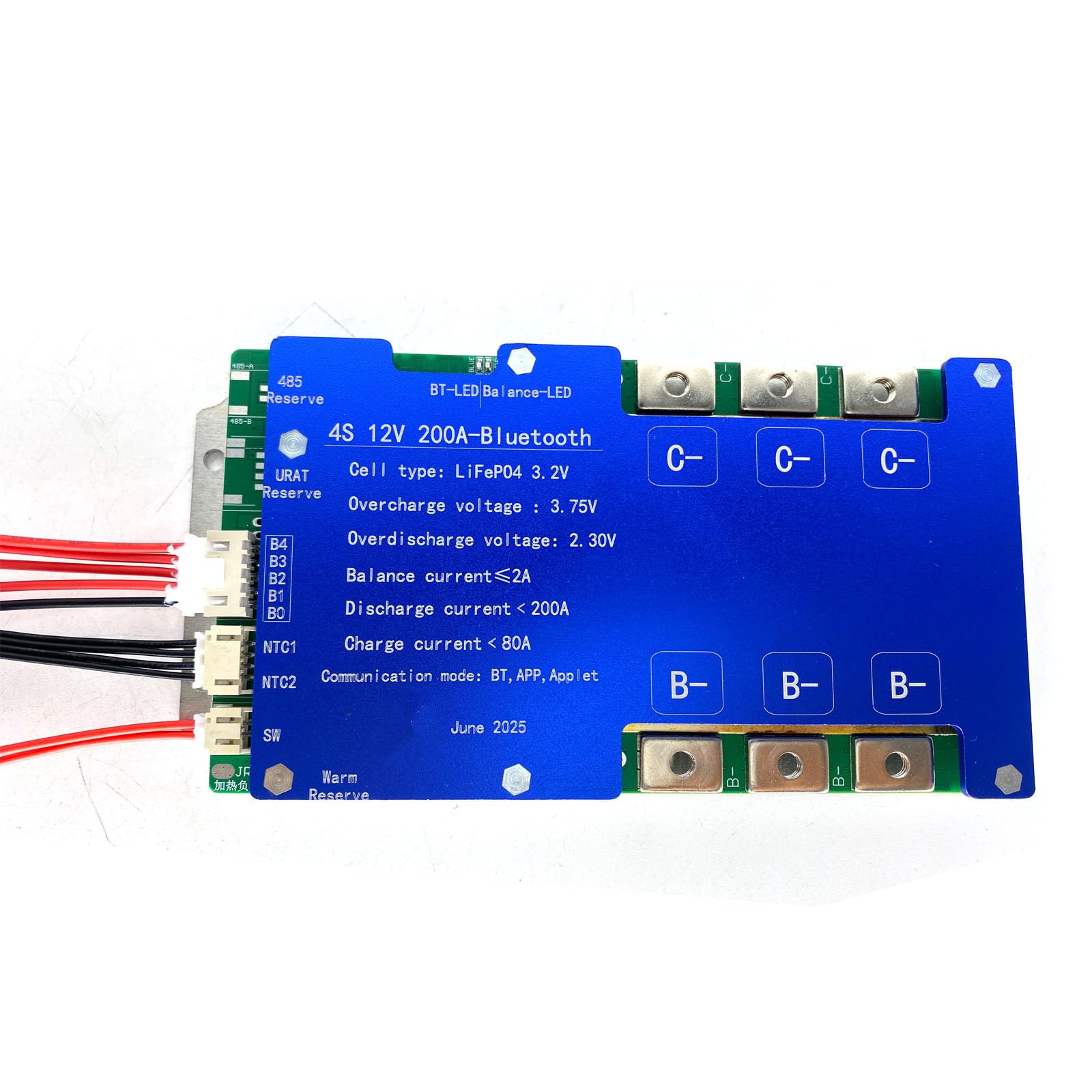 Photo 1 of 4S 200A 12V Smart BMS BT LiFePO4 Li-ion LTO Active Balance Adjustable Parameter Protection Board
