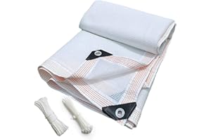 Shade Tarps for Outdoors 80% White Shade Cloth with Grommets for Greenhouse, Resistant Sun Mesh Tarp 10x10ft 10x20ft 13x23ft 