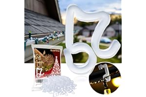 QUAIRBREZ Holiday Light Clips 100 pcs Sturdy Christmas Light Clips Light Hanger Hooks For Gutters, Strengthen Light Hooks For Holiday Party Light Strings Outdoor Hang Gutter Hooks For Halloween Xmas Decoration