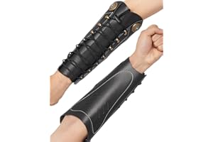 TOPARCHERY Handmade Leather Arm Guards Bow Hand Shooting Glove Adjustable for Hunting Shooting Arm Protector Wristband Gauntl