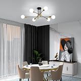 Comely Sputnik Ceiling Light 6 Light E27 Black Gold Modern Chandelier view 8