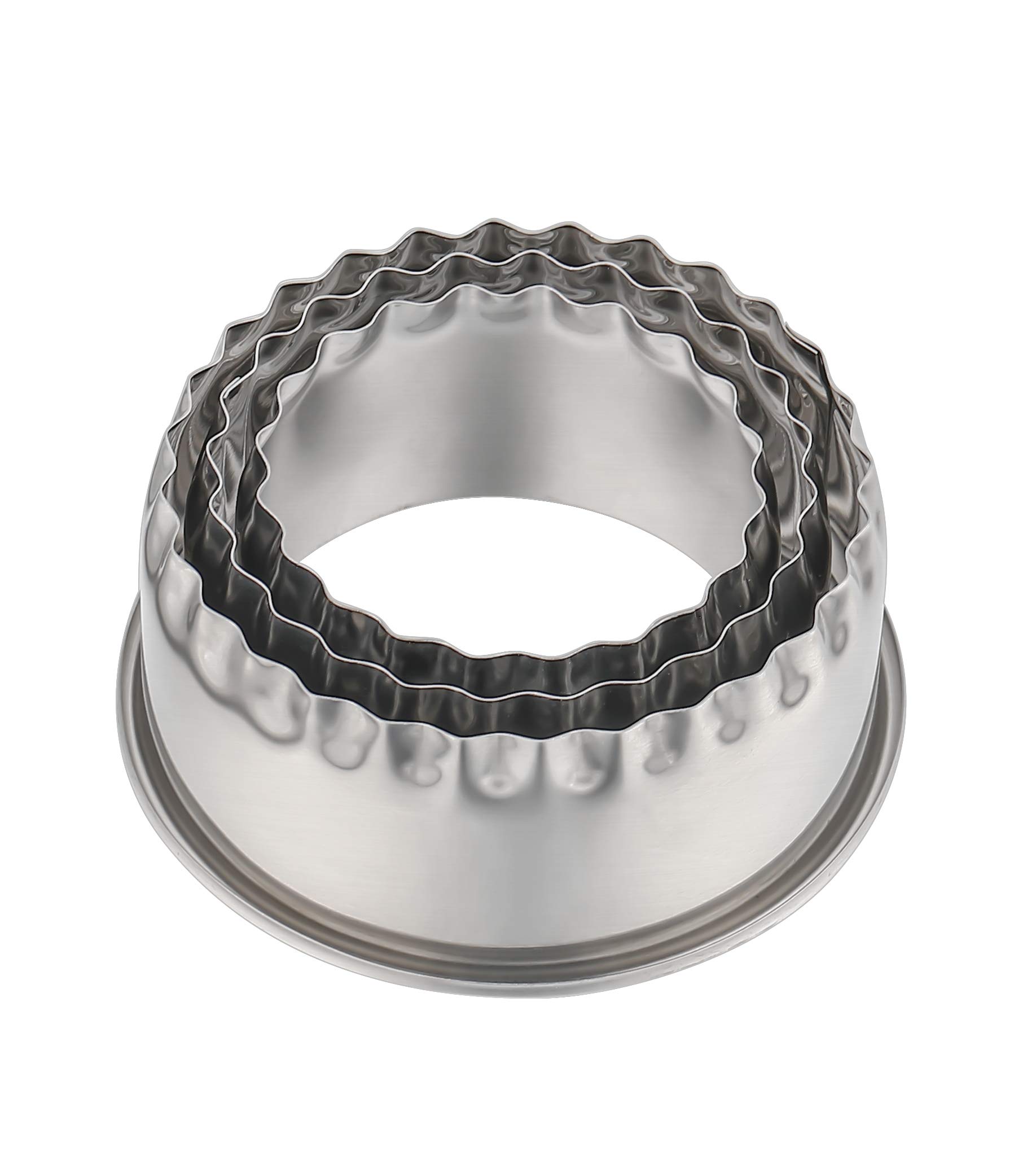 Wendapai Cookie Cutters Set of 3 Round Biscuit Cutters Professional Baking Dough Tools Stainless Steel Easter Pastry Dough Cutter