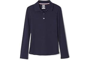 French Toast Girls Uniform Long Sleeve Polo with Picot Collar (Standard & Plus)