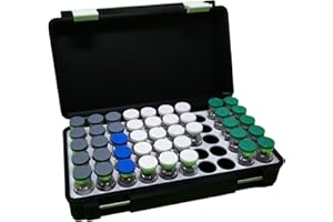 GENERIC 3D Printed - 3ml Vial Storage Case - Freezer Safe Hard Shell Peptide Case for Home, Fridge, Travel (Black/White, 50 3ml Vials)