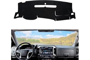 BERKSYDE Dashboard Dash Cover Mat Carpet Compatible with 07-13 GMC Sierra Chevy Silverado(LSLT,or Work Truck ONLY) with Two Glove Boxes(Black)