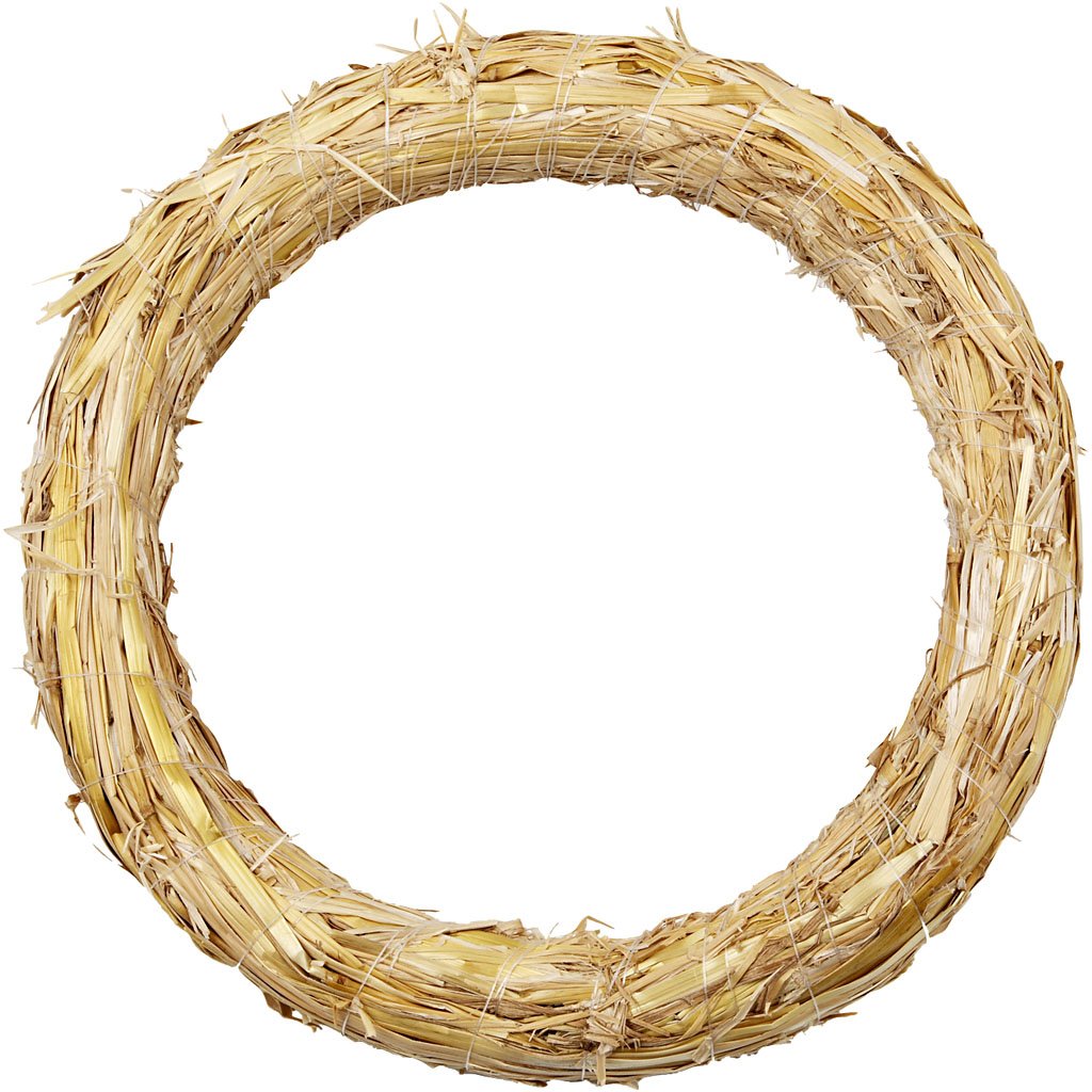 Straw Wreath, D: 27 cm, 1 pc