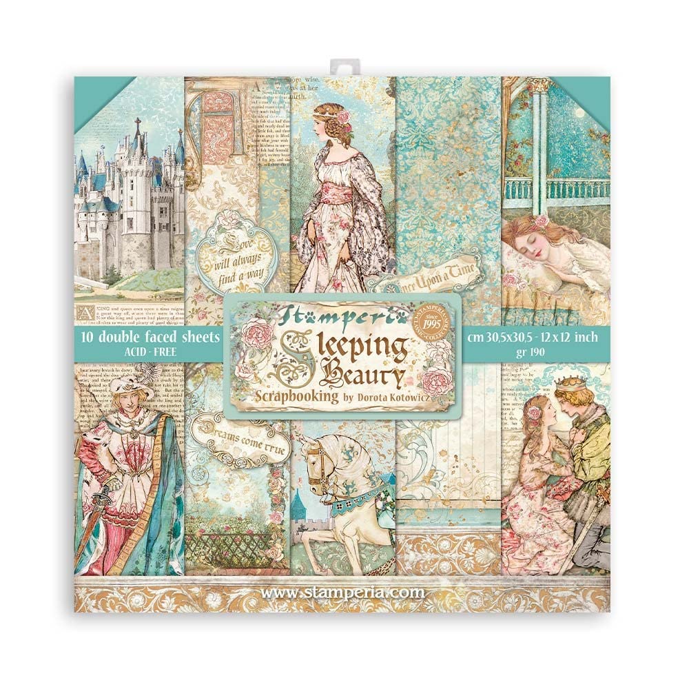 Stamperia International Scrapbooking Pad-Double Face-Sleeping Beauty, Various, 12 x 12 inches