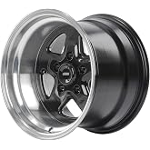 Sport Star 5-Spoke Wheel [Size: 15" x 10"] Polished Lip with Black Spokes | Bolt Pattern: 5 x 4.75", Back Spacing: 4.50", Offset: -25 mm, Center Bore: 3.267", Load Rating: 2100 lbs