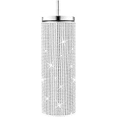 INSTOME Sparkling Rhinestone Tumbler 20oz - Bling Stainless Steel Cup with Diamonds, Perfect Glitter Gift for Women, Girls, Bridesmaids (silver, 20oz)