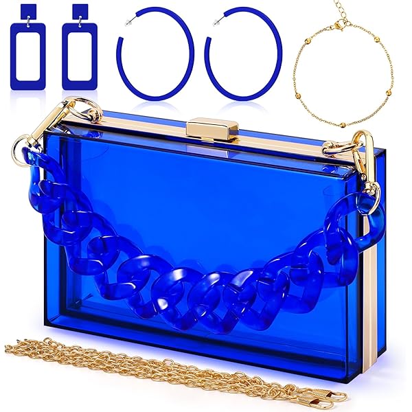 SUIKIHUM Acrylic Clear Evening Clutch Bag for Women, Shoulder