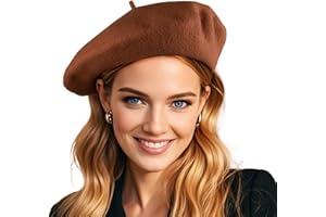 GEMISAN French Wool Beret Hats for Women Man Solid Color Classic Beanie Winter Cap Painter Berets.