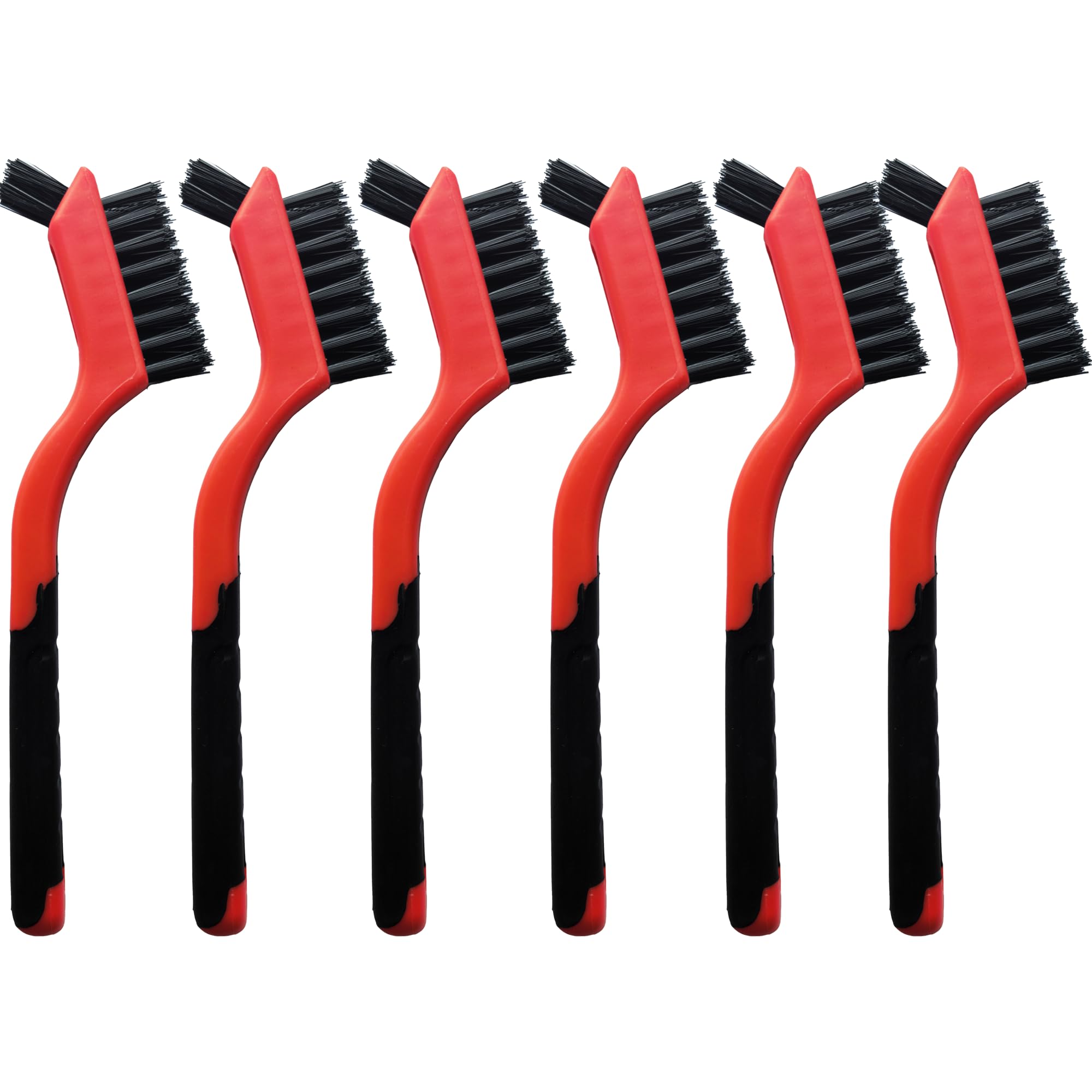 Photo 1 of 6-Pack Nylon Cleaning Brushes - Non-Scratch Nylon Bristles for Delicate Surfaces & Daily Cleaning | Ergonomic Grip with Mini Head & Hanging Hole