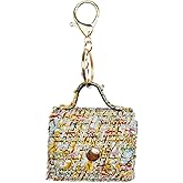 LRTJ Stylish Keychain for Women,Cute Tweed Mini Bag Shape Bag Charms for Handbag