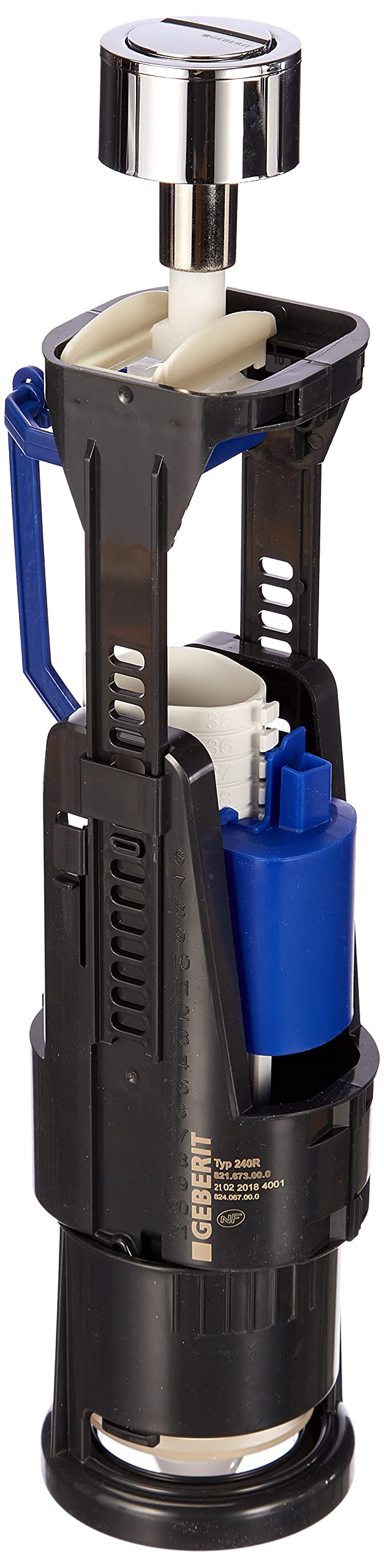 Geberit - Discharge Mechanism Geberit 240 Series, Double Discharge, Rock Refill: Bright Chrome (136.915.21.1)