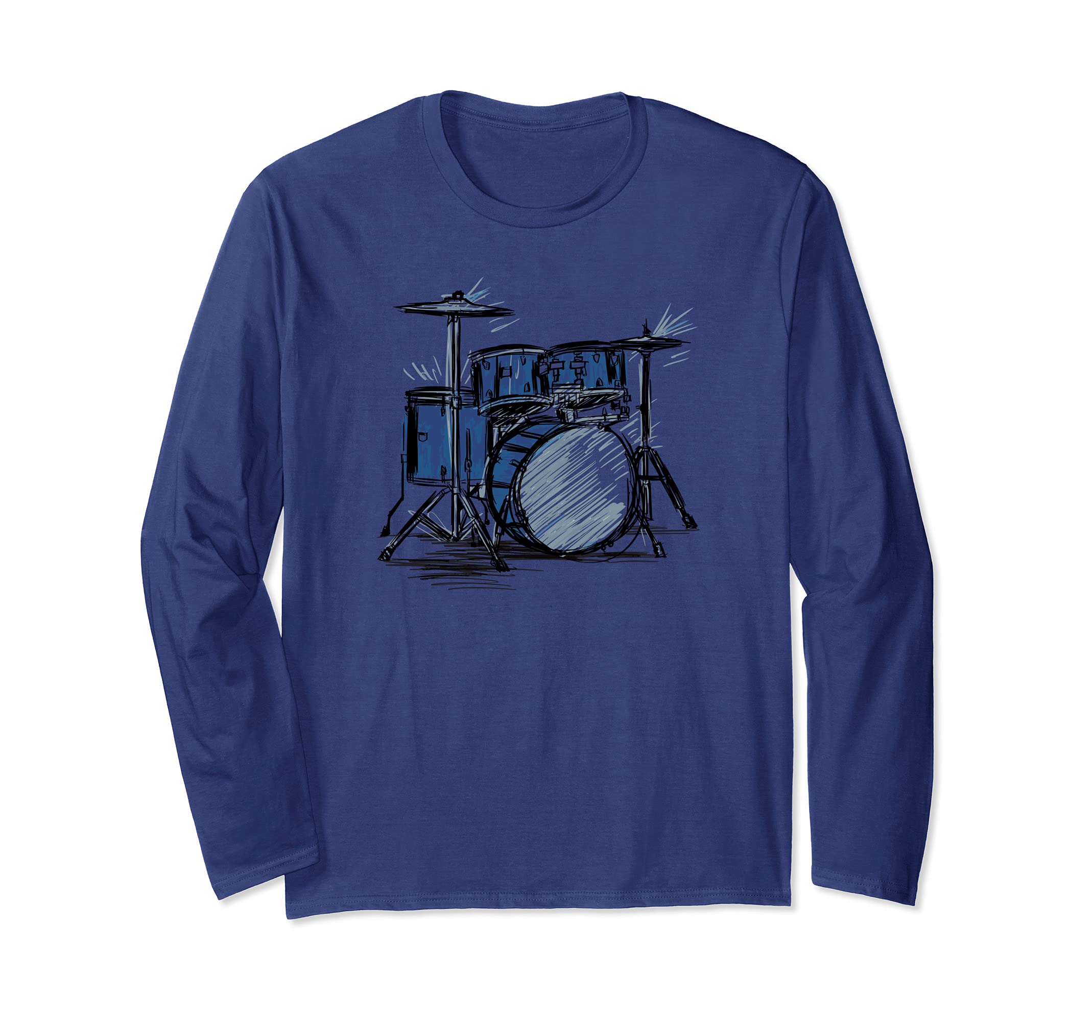 Drum Kit Drummer Percussion Music Player Long Sleeve T-Shirt
