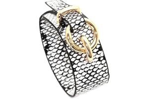 SHIMERITI Punk Rock Snakeskin Pattern Wide Pu Leather Adjustable Cuff Bracelet