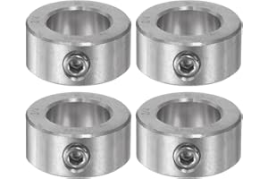 HARFINGTON 4pcs Shaft Collar 3/4" Bore 304 Stainless Steel Set Screw Shaft Collars, 1-1/4" OD, 9/16" Width, for Wheel Barrow Axle, Gearbox Assemblies, Machine Tools, Industry