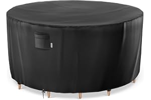 iBirdie Round Patio Furniture Cover 96 x 28 inch, 8 ft, Outdoor Waterproof and Weatherproof for Garden Table and Chairs, Heavy Duty 600D, fit 96, 95, 94, 93 Diameter